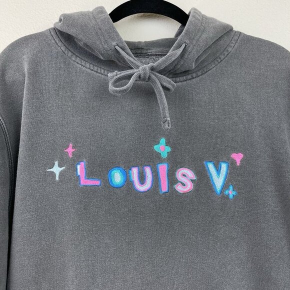 Mega Yacht Unisex Medium Louis Grey Hoodie Sweatshirt Embroidered Colorful - Picture 3 of 16